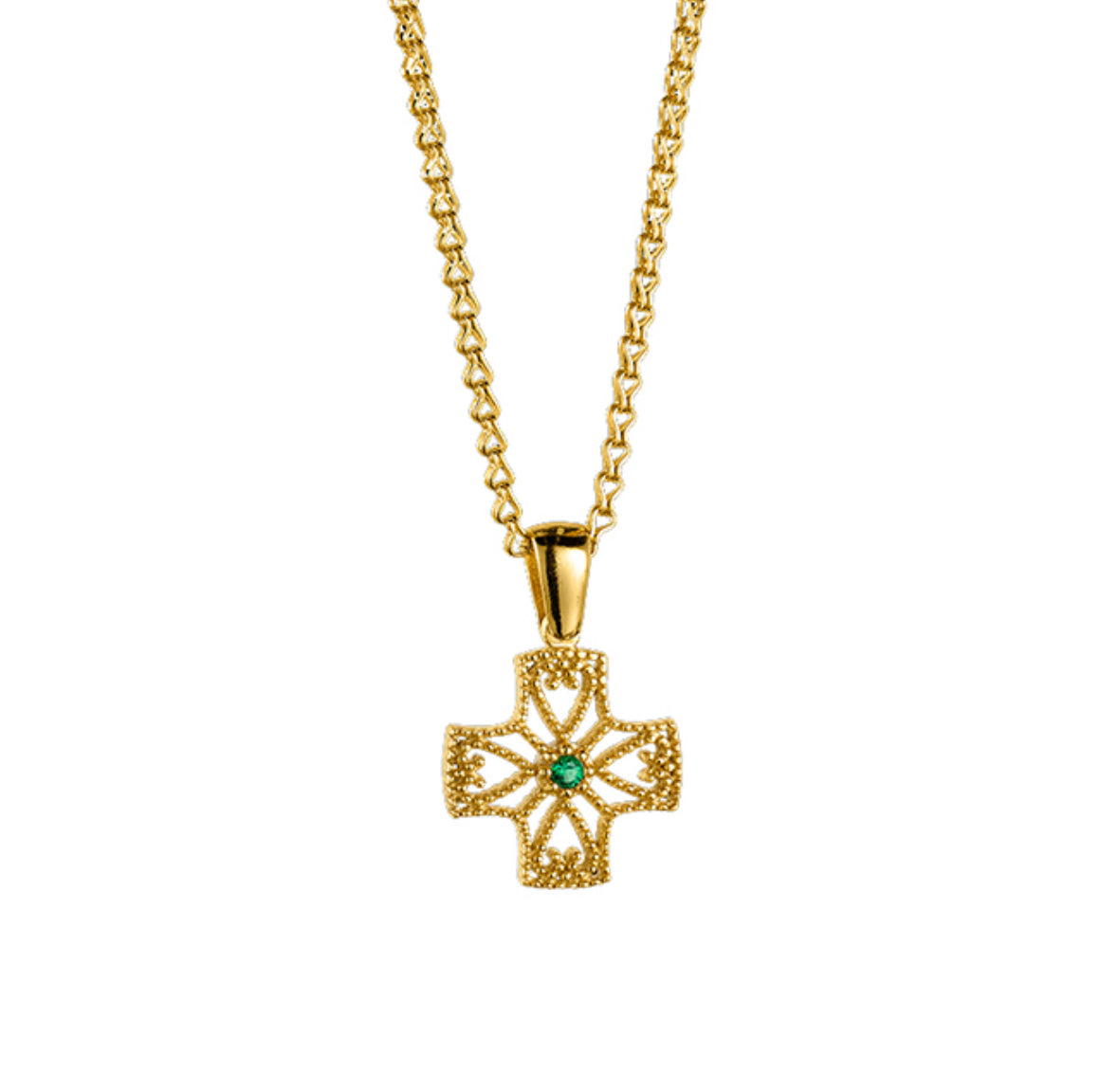 Κολιέ Σταυρός 925 με Πράσινο Ζιργκόν – Anastasios Creations