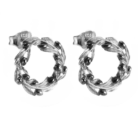 Σκουλαρίκια Ασημένια 925 Στεφάνι Ελιάς