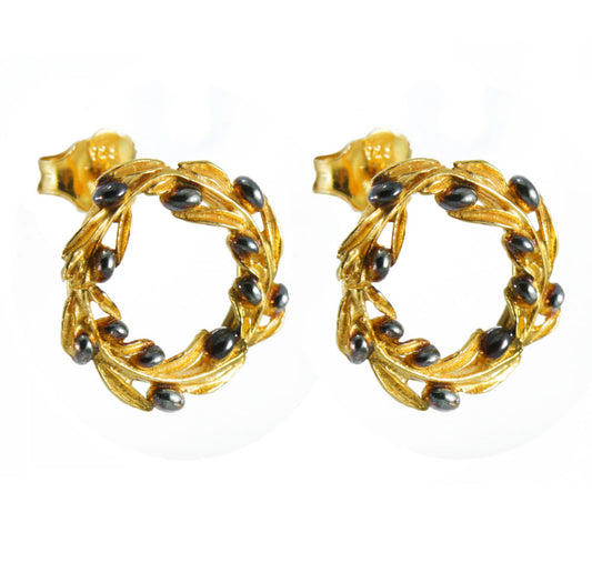 Σκουλαρίκια Ασημένια 925 Στεφάνι Ελιάς