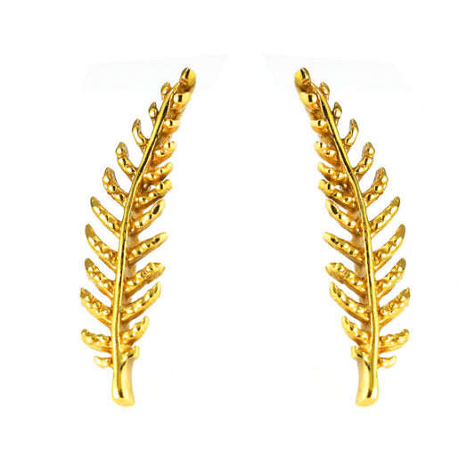 Σκουλαρίκια 925 Επιχρυσωμένα Φύλλα